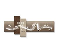 Yidlkecqey Decoración de Pared LED 3D con Reloj Calendario Perpetuo, Cuadro Luminoso de Acrílico para Salón y Dormitorio(Type E,62x150cm/24.4x59in)