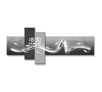 Yidlkecqey Decoración de Pared LED 3D con Reloj Calendario Perpetuo, Cuadro Luminoso de Acrílico para Salón y Dormitorio(Type F,50x120cm/19.7x47.2in)