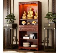 Yidlkecqey Mesa Altar Budista con función de Almacenamiento, gabinete Personal de meditación Budista, Mueble Altar para el hogar con cajones(Type A-b,69x33x170cm/27.1x13x67in)