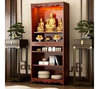 Yidlkecqey Mesa Altar Budista con función de Almacenamiento, gabinete Personal de meditación Budista, Mueble Altar para el hogar con cajones(Type A-a,69x33x170cm/27.1x13x67in)