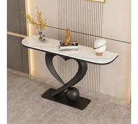 Yidlkecqey Mesa Auxiliar pequeña con Base en Forma de corazón para recibidor, Consola de sofá con Acabado Antiguo y Base en Forma de corazón(Black B,120x35x80cm/47.2x13.8x31.5in)