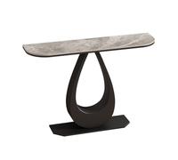 Yidlkecqey Mesa Consola de Piedra sinterizada, Mesa Estrecha para recibidor con Estructura geométrica de Metal, pequeña Mesa Decorativa Efecto mármol para Sala(Type E,100x30x80cm/39.3x11.8x31.5in)