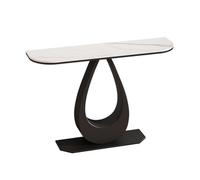 Yidlkecqey Mesa Consola de Piedra sinterizada, Mesa Estrecha para recibidor con Estructura geométrica de Metal, pequeña Mesa Decorativa Efecto mármol para Sala(Type C,120x30x80cm/47.2x11.8x31.5in)