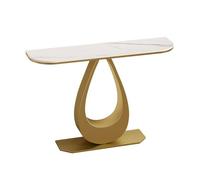Yidlkecqey Mesa Consola de Piedra sinterizada, Mesa Estrecha para recibidor con Estructura geométrica de Metal, pequeña Mesa Decorativa Efecto mármol para Sala(Type D,120x30x80cm/47.2x11.8x31.5in)