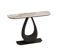 Yidlkecqey Mesa Consola de Piedra sinterizada, Mesa Estrecha para recibidor con Estructura geométrica de Metal, pequeña Mesa Decorativa Efecto mármol para Sala(Type A,80x30x80cm/31.5x11.8x31.5in)