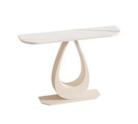 Yidlkecqey Mesa Consola de Piedra sinterizada, Mesa Estrecha para recibidor con Estructura geométrica de Metal, pequeña Mesa Decorativa Efecto mármol para Sala(Type F,80x30x80cm/31.5x11.8x31.5in)