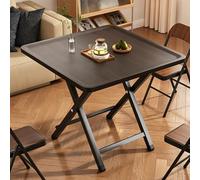 Yidlkecqey Mesa de Comedor Plegable para Espacios pequeños, Mesa de Cocina Cuadrada de Madera con Patas de Metal, Mesa Plegable Que Ahorra Espacio para Apartamentos(Black,60x60x54cm/23.6x23.6x21.2in)