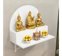 Yidlkecqey Mesa de Incienso y Nicho Budista de Bambú, Mueble de Santuario Budista de Pared - Estante de Altar para el Hogar para Adorar a Buda, Guanyin(White,70x61.6x61.2cm/27.6x24.2x24.2in)