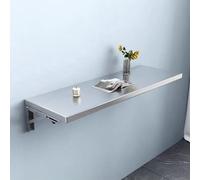 Yidlkecqey Mesa Plegable de Pared de Acero Inoxidable 304, Estante de Almacenamiento Plegable de Pared - Organizador Compacto para Baño, Cocina y Armario Ahorra Espacio(70x25cm/27.5x9.8in)