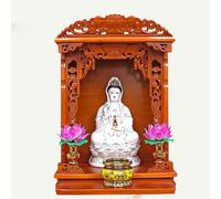 Yidlkecqey Mesas de Altar para meditación, nichos budistas para Uso doméstico, gabinetes para Dioses de la Riqueza, Mesa de Incienso Budista de bambú para oración.(Rosewood Color,34x40cm/13.4x15.7in)