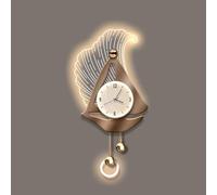 Yidlkecqey Reloj de Pared Silencioso con Retroiluminación LED, Decoración 3D Cristal de Porcelana, Luz Nocturna Regulable con Control, Aplique 220V Salón Dormitorio(Type A,30x66cm/11.8x26in)