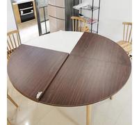 Yidlkecqey Tablero de Mesa Redonda Plegable de 4 Pliegues, Gran extensión de Mesa Redonda Plegable, Tablero de Mesa Redonda Plegable de Madera Maciza para 10-20 Invitados en casa(Walnut,180cm/70.8in)