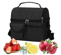 YIDM Bolsa Térmica Porta Alimentos: 15L Bolsas Térmicas Portatil Almuerzo Hombre y Mujer, Portatil Bolsa Comida Trabajo, Bolsa Térmica Porta Alimentos para Picnics Playa Soporte Camping(Negro)