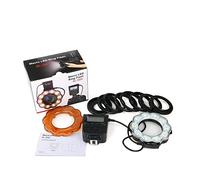 Yidoblo Anillo LED Marco Flash Compatible con Canon, Compatible con Nikon Pentax, Compatible con cámaras Olympus, con 8 Soportes de Anillo