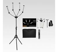 Yidoblo FX-800ii Plegable 50W 3200K-5500K Estudio de Video LED Anillo de luz de Cuatro Brazos con Puerto de Carga USB,Trípode de 200 cm para cámara de teléfono Video de Maquillaje de Youtube