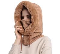 YIDOUJIN Pasamontañas Termico para Mujer, Gorro de Forro Cálido Invierno Capucha Polar Máscara de Esquí Balaclava Multifuncional para Esquiar Ciclismo al Aire Libre, Talla única