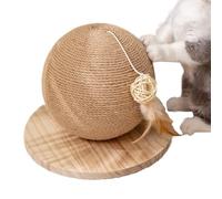 Yidueace Bola Rascador para Gatos - Enriquecimiento con Puzzle de Sisal | Juguete Interactivo con Plumas para Rascar | para Alivio De Aburrimiento Y Entrenamiento De Trepa para