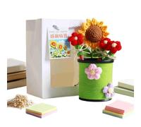 Yidueace Bonito soporte para lápices, diseño de flores de ganchillo con tres lápices, decoración de portalápices, para escuela, hogar, aula, profesor, estudiante, biblioteca, estudio, artesanía
