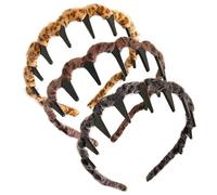 Yidueace Diadema Cráneo Alto,Diadema Decorativa 3 Unidades - Reversible Antideslizante Con Dientes | Para Deportes Cosplay Ejercicio Uso Diario Damas Y Niñas