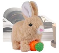 Yidueace Juguete de conejo móvil - Lindo conejo robot de tela con sonidos y orejas tambaleantes - Juguete de conejo interactivo de peluche - Para niñas, niños, cumpleaños, Navidad, Año Nuevo