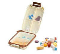 Yidueace Organizador de píldoras | Recipiente portátil para medicamentos - Organizador de píldoras portátil reutilizable para viajes, vacaciones, familia, viajes y hogar