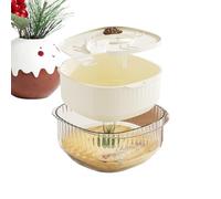 Yidueace Pequeño acuario de tortugas | Pequeño Claro Vista Completa Multifunción Tortugas Terrestres Hábitat - Reptil Tortuga Terrestre Acuario Tanque | Para Cangrejos Peces Anfibios Acuáticos