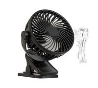 Yidueace Ventilador con clip, ventilador de mesa con 3 velocidades, rotación de 360°, para dormitorio, oficina, coche, camping, cochecito, 15,3 x 13,6 cm