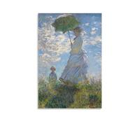 YIEANBAO Claude Monet - Póster de pintura impresionista famosa (mujer con sombrilla), lienzo impreso, arte de pared, decoración del hogar, sin marco, 60 x 90 cm