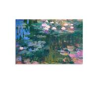 YIEANBAO Claude Monet - Póster de pintura impresionista famosa (nenúfares de agua 2), lienzo impreso, arte de pared, decoración del hogar, sin marco, 40 x 60 cm