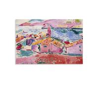 YIEANBAO Póster de Henri Matisse Fauvist Famous Painting (vista de Collioure), lienzo impreso, arte de pared, pintura para decoración del hogar; sin marco; 60 x 90 cm