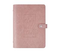 YIeDGvb Cuaderno, Agenda Diario Organizador Personal Cubierta de Cuero PU Hojas Sueltas Papel Reemplazable Bloc Notas Viajero Suministros Papelería,s(Pink,125 * 190mm)
