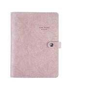 YIeDGvb Cuaderno, Agenda Retro Vintage Tapa de Cuero Cuaderno Notas Hojas Sueltas Papel Reemplazable Bloc Viajero Suministros Papelería,s(Pink,175mmx235mm)