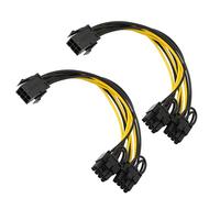 YieJoya Cable de la tarjeta gráfica,2 paquetes de 6 pines a doble PCIe 8 pines (6 + 2) tarjeta gráfica PCI Express adaptador de alimentación GPU VGA Minería Video Card Cable convertidor