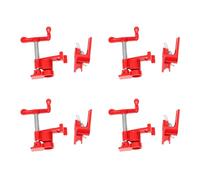 YIEMJS Juego de 4 abrazaderas de tornillo de hierro fundido, corpus para tubos de 3/4 pulgadas, lacado rojo con diámetro de rosca de 1,6 cm, longitud total de 19 cm para carpintería y artesanía