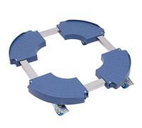 YIEMJS Rodillo para plantas, capacidad de carga de 400 kg, con ruedas de acero inoxidable, diámetro de 40 a 58,5 cm, color azul, con ruedas con freno, acero inoxidable, para macetas pesadas interiores