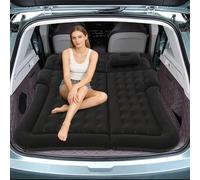 YIEMJS SUV Colchón de aire inflable para coche, colchón inflable portátil con bomba de aire, 2 almohadas, cama de coche gruesa de doble cara para camping, viajes, exteriores, negro