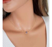 Yienate Bohemia - Collar moderno simple con colgante azul para el mal de ojo, joyería para mujeres y niñas, dorado