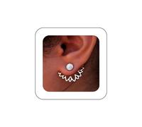 Yienate Boho Loto Pendientes Colgantes Chaquetas Vintage Rhinestone Pendientes de punto Loto Plata Frente a la Flor Pendientes de la declaración de la joyería para las mujeres y las niñas