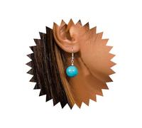 Yienate Boho Turquesa Gran Gota De Perlas Pendientes Colgantes Vintage Occidental Étnico Turquesa Piedra Gancho Pendientes Declaración Redonda Turquesa Bola Colgante Joyas Para Mujeres Y Niñas