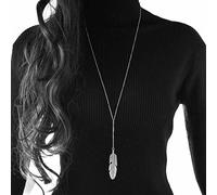 Yienate Boho Y Collar Colgante De Plumas Collar Largo Fleco Hoja Colgante Minimalista Encanto Ángel Pluma Collar Joyería Para Mujeres Y Niñas