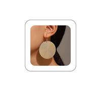 Yienate Círculo Disco Colgante Pendientes De Oro Boho Gran Ronda Circular Pendientes Declaración Geométrica Plana Ronda Pendientes Minimalista Gran Moneda Disco Gota Joyas Para Mujeres Y Niñas