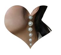 Yienate Elegantes Pendientes De Perlas Grandes Con Borlas Largas Exageradas - Joyería De Moda Colgante Para Mujeres Y Niñas