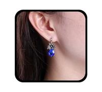 Yienate Funky Aretes Cristal De Lágrima Declaración Zafiro Piña Flor Cristal Pendientes Colgantes Pendientes Diamantes De Imitación Azul Cz Cristal Boda Pendientes De Novia Joyas Para Mujeres