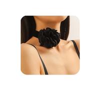Yienate Gargantilla Terciopelo Negro Con Flores Rosa y Encaje Floral - Collar Gótico Con Gran Flor Para Novia, Boda, Dama de Honor - Joyería Cosplay y Corbata - Regalos Para Mujeres