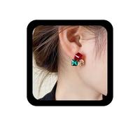 Yienate Pendientes de racimo de cristal, estilo vintage, con forma de cubo arcoíris, ligeros, geométricos, con diamantes de imitación, aretes de circonita cúbica, joyería de boda para mujer, Zinc