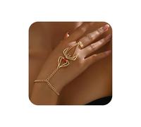 Yienate Pulsera de cristal gótico Pulsera de araña Vintage arañas de la cadena de la cadena anillo de dedo arañas esclavas arneses de mano pulseras de la amistad joyas para mujeres