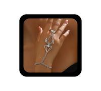 Yienate Pulsera de cristal gótico Pulsera de araña Vintage arañas de la cadena de la cadena anillo de dedo arañas esclavas arneses de mano pulseras de la amistad joyas para mujeres