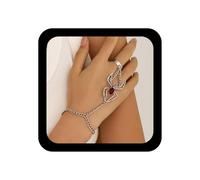 Yienate Pulsera de cristal gótico Pulsera de araña Vintage arañas de la cadena de la cadena anillo de dedo arañas esclavas arneses de mano pulseras de la amistad joyas para mujeres