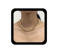 Yienate Punk Collar De Gargantilla Grueso De Oro Cadena De Eslabones Cubano Grueso Collares De Ancho Clip De Cadena De Gargantilla De Hip-hop Collar Joyería Del Encanto Para Las Mujeres Los Hombres