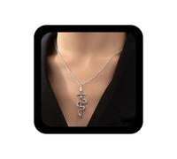 Yienate Punk Serpiente Collar De Plata Vintage Espada Cruz Colgante Collar Único A Juego Espada A Través De Serpientes Collares Gótico Daga Cuchillo Animal Serpiente Collares Joyería Para Las Mujeres